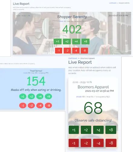 Use as people counters to track occupancy.